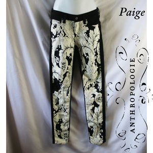 Anthro Paige  Embroidered Jeans Emily Ultra Skinny